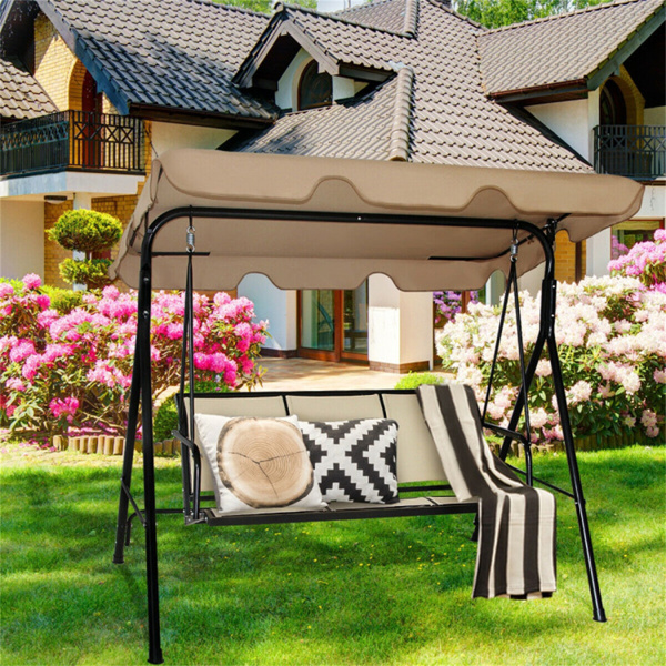 3-person garden swing Brown