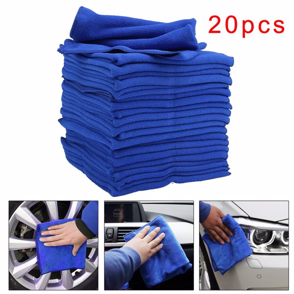 20 x LARGE MICROFIBRE CLEANING AUTO CAR DETAILING SOFT CLOTHS WASH TOWEL DUSTER.