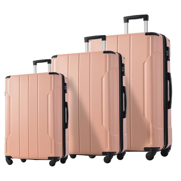 Hardshell Luggage Sets 3 Pcs Spinner Suitcase with TSA Lock Lightweight 20''24''28''