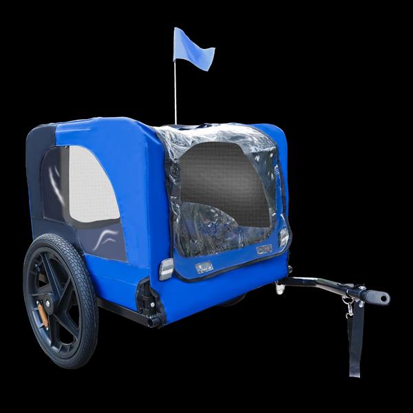 Blue High Quality 16 inch air wheel Pet Bike Trailer for Dogs Foldable Bicycle Pet Trailer