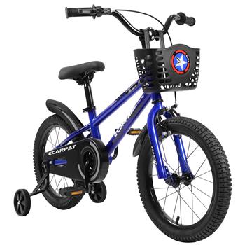 Kids Bike 16 inch for Boys & Girls with Training Wheels, Freestyle Kids\\' Bicycle with Bell,Basket and fender.