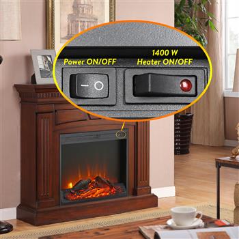 23 inch electric fireplace insert, cost-effective heater with log set & realistic flame, overheating protection