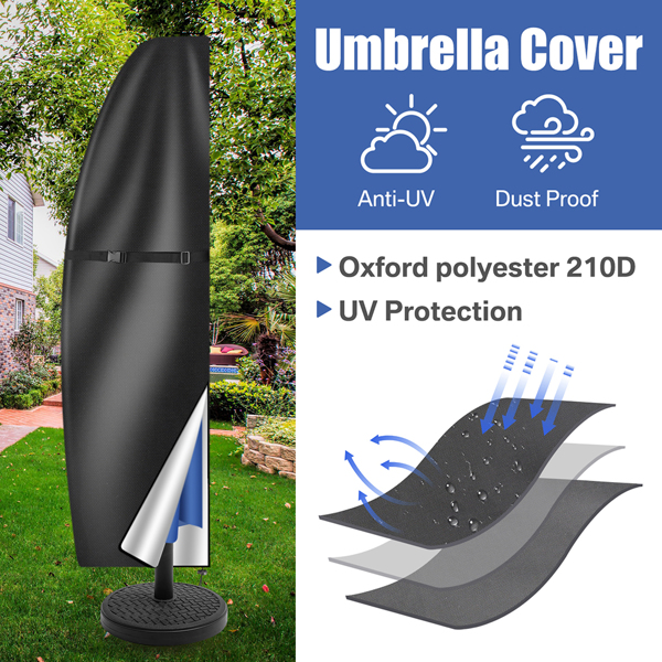 280cm Garden Parasol Cover Patio Umbrella Heavy Duty Waterproof Furniture Protector