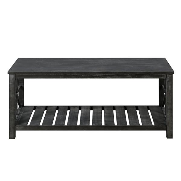 52''W  Handcrafted Coffee Table In Front Of The Sofa Or Loveseat For Living Room(Antique Black Color)