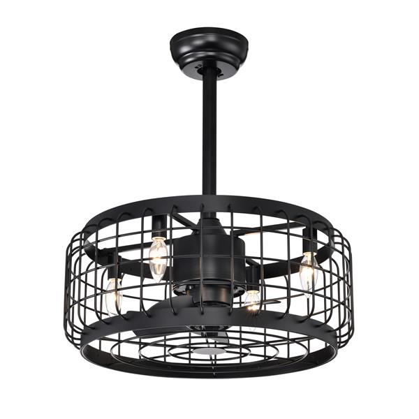 20.24" Caged Ceiling Fan with  Remote Control,Timer, 3 Speeds Indoor Ceiling Fan for Farmhouse, Bedroom Living Room(No include Bulbs)