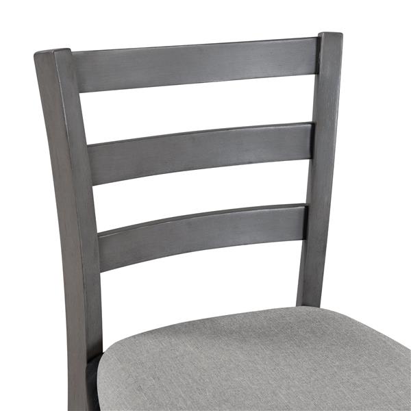 Set of 4 Wooden Counter Height Dining Chair with Padded Chairs, Gray