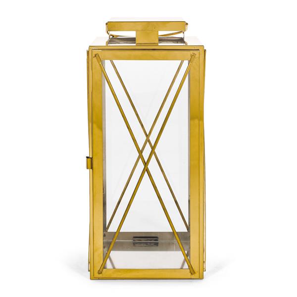 14"H STAINLESS STEEL LANTERN