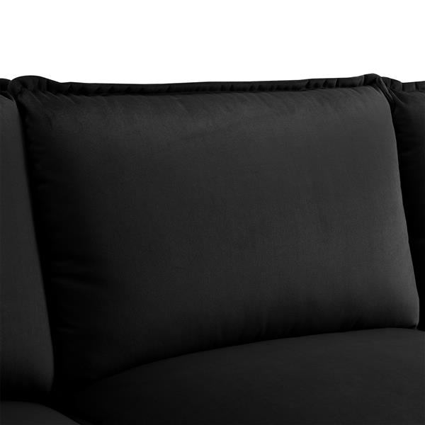 [VIDEO provided][New]110*55" Modern U-shaped Sectional Sofa with Waist Pillows,6-seat Upholstered Symmetrical Sofa Furniture,Sleeper Sofa Couch with Chaise Lounge for Living Room,Apartment,Black