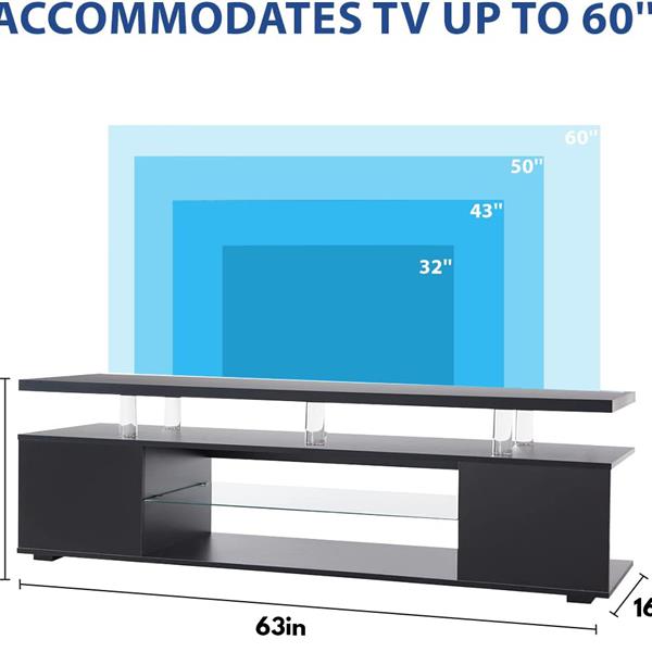 TV Stand for 70 Inch TV LED Gaming Entertainment Center Media Storage Console Table with Large Side Cabinet for Living Room(Black)