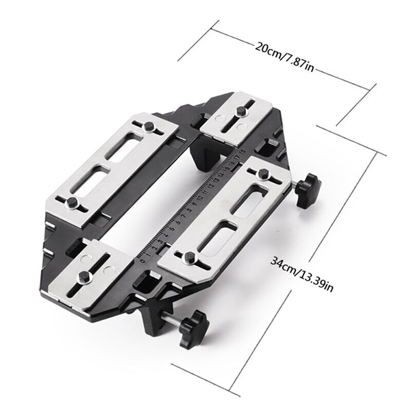 Wooden Door Hinge Jig Lock Guide Plate Router Bit Woodworking Slotting Locator