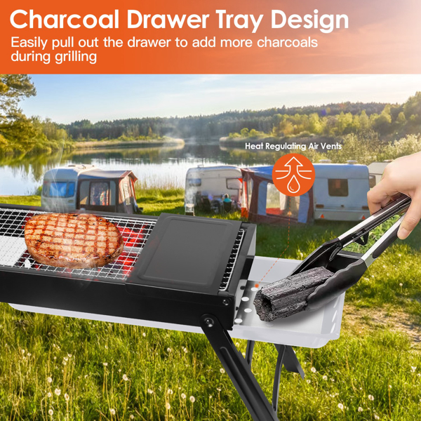 Portable BBQ Griddle, Foldable Kabob Barbecue  for Outdoor Hibachi BBQ Lamb Skewer Camping Barbecue Grill in Garden Backyard Party Picnic Travel（No shipments on weekends）