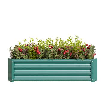 Metal Raised Garden Bed, Rectangle Raised Planter 4×2×1ft  for Flowers Plants, Vegetables Herb Veezyo Green