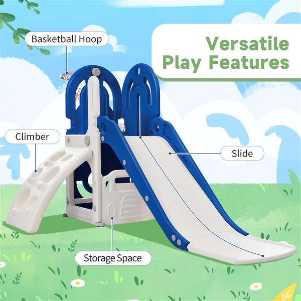 Toddler Climber and Slide Set 4 in 1, Kids Playground Climber  Slide Playset with Basketball Hoop Play Combination for Babies Indoor & Outdoor