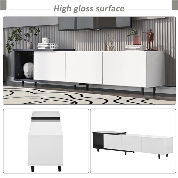 Modern ,Stylish TV Stand  TV Cabinet for 80+inch TV, White