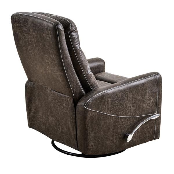 Swivel Glider Rocker Recliner Chair for Nursery,Manual Swivel Rocking Recliner,Mordern Home Theater Seating Soft  Reclining Chairs for Living Room,Brown