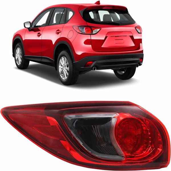 Left outer Tail Light Fit for 2013-2016 Mazda CX-5, Halogen Tail Lamp Assembly Replacement (Left Driver Side), Red, SY3-M3-CX-5-016-L