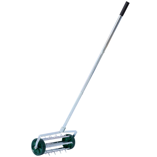 Spike Lawn Aerator, Heavy Duty Rolling Lawn Aerator, Garden Yard Rotary Push Lawn Aeration with Steel Handle 