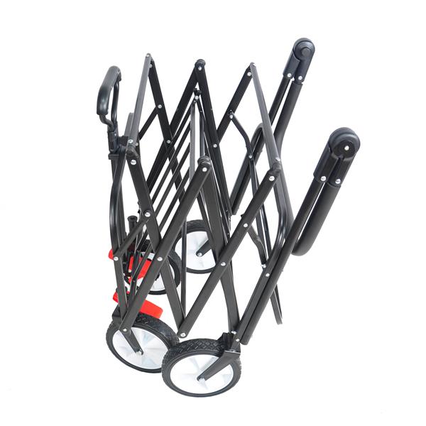 折叠货车可折叠户外实用货车，重型折叠花园便携式手推车，饮料架，可调节手柄-19