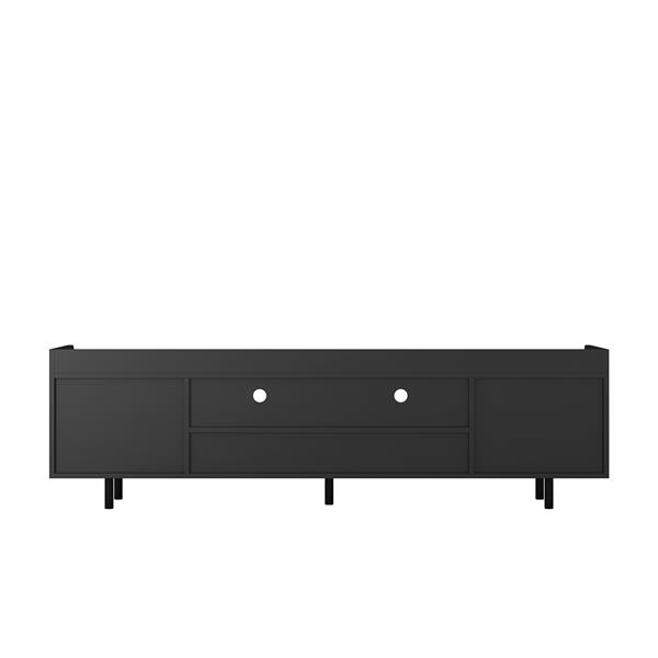 High Gloss TV Stand with LED Light for TVs up to 70 inche, Modern Home Entertainment Center with Open Shelves and Drawers, Media Console TV Stand for Living Room