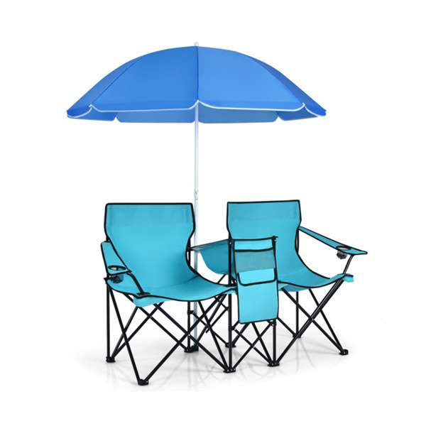 Outdoor camping chair with umbrella