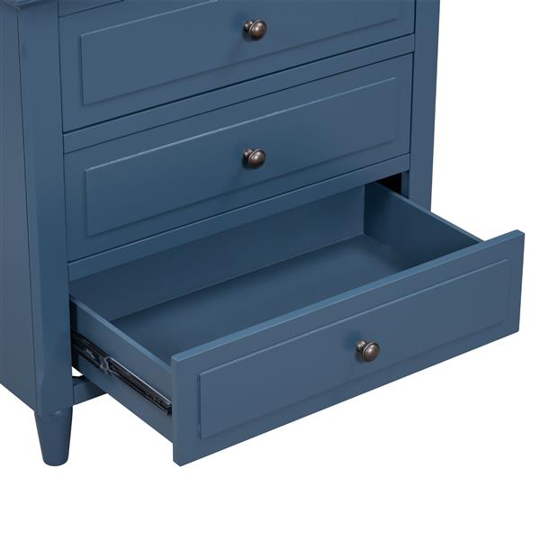 3-Drawer Nightstand Storage Wood Cabinet