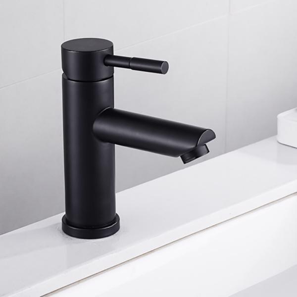 Modern basin sink faucet matte black brass single handle bathroom single faucet