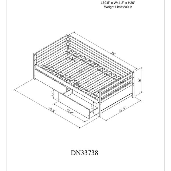 Daybed with two Storage Drawers ,White