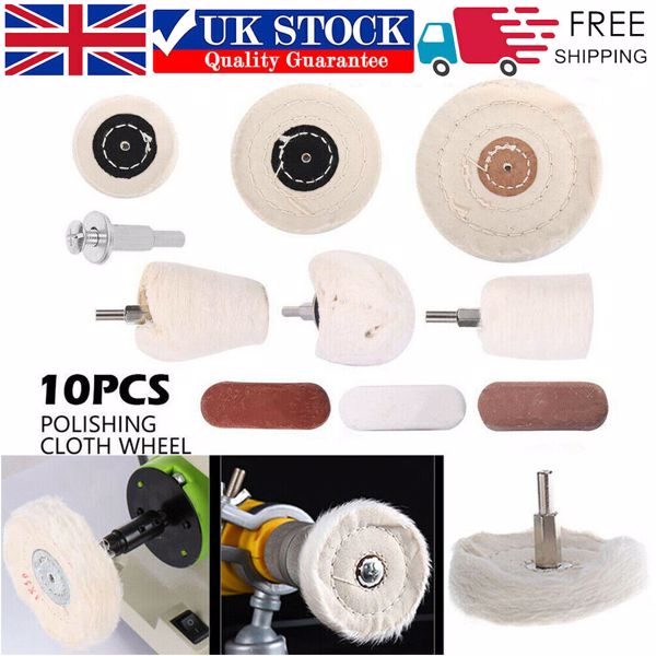 10Pcs Polishing Buffing Pads Mop Wheel Buffer Pad Drill Kit for Car Polisher Kit