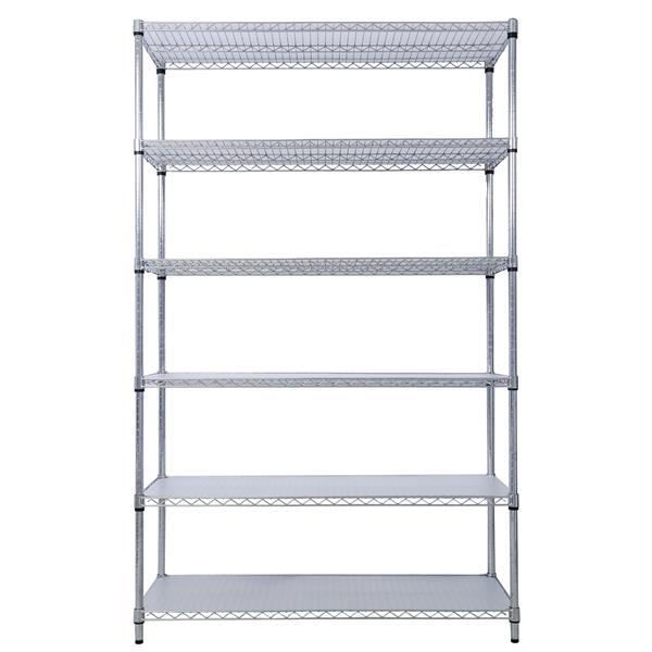 6 Tier 6000lbs Capacity NSF Metal Shelf Wire Shelving Unit, Heavy Duty Adjustable Storage Rack with Wheels & Shelf Liners for Commercial Grade Utility Steel Storage Rack, chrome- 84"H x 48"L x 20"D