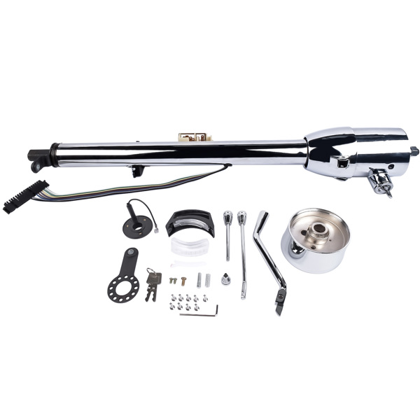 Chrome 30" Steering Column Hot Street Rod Tilt Automatic with Key and Adapter