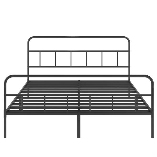 Metal Platform Bed frame with Headboard, Sturdy Metal Frame, No Box Spring Needed(King)