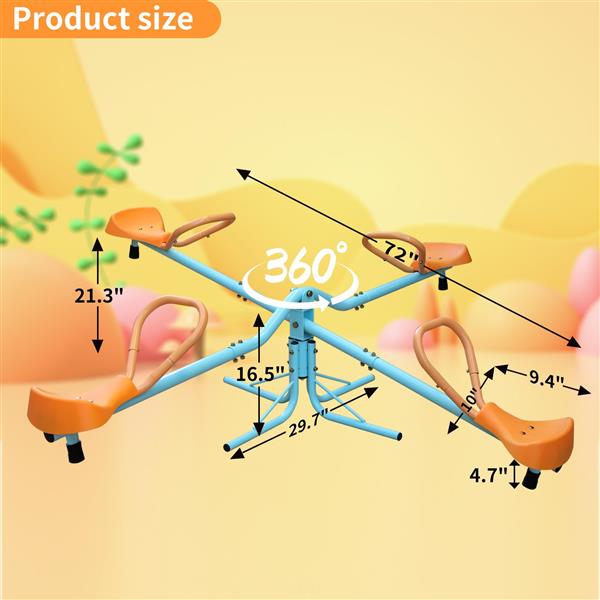 Outdoor Kids Spinning Seesaw Sit and Spin Teeter Totter Outdoor Playground Equipment Swivel Teeter Totter for Backyard