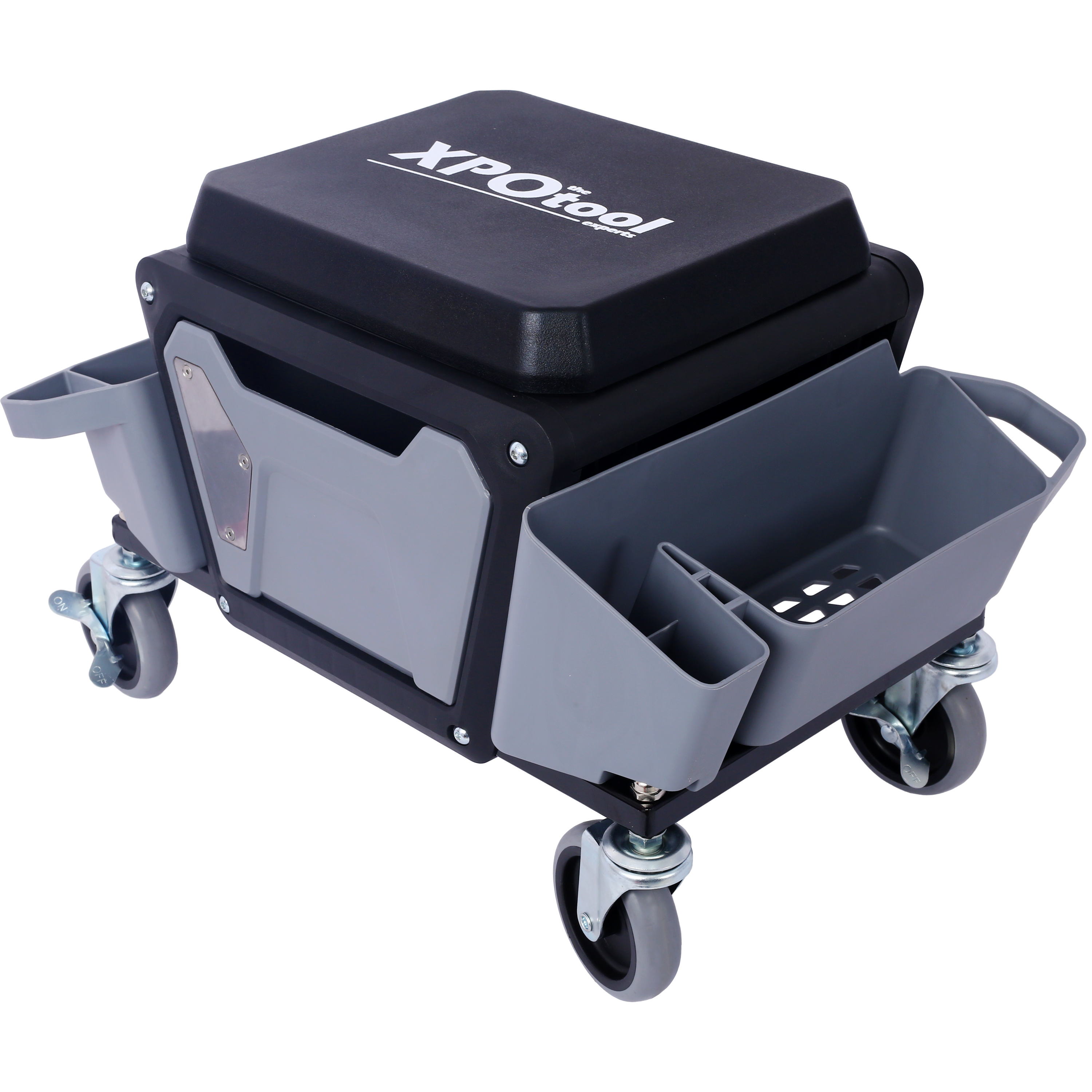 Heavy Duty Mechanic Stool with 330lbs Load Capability, Garage Stool with Wheels view 3