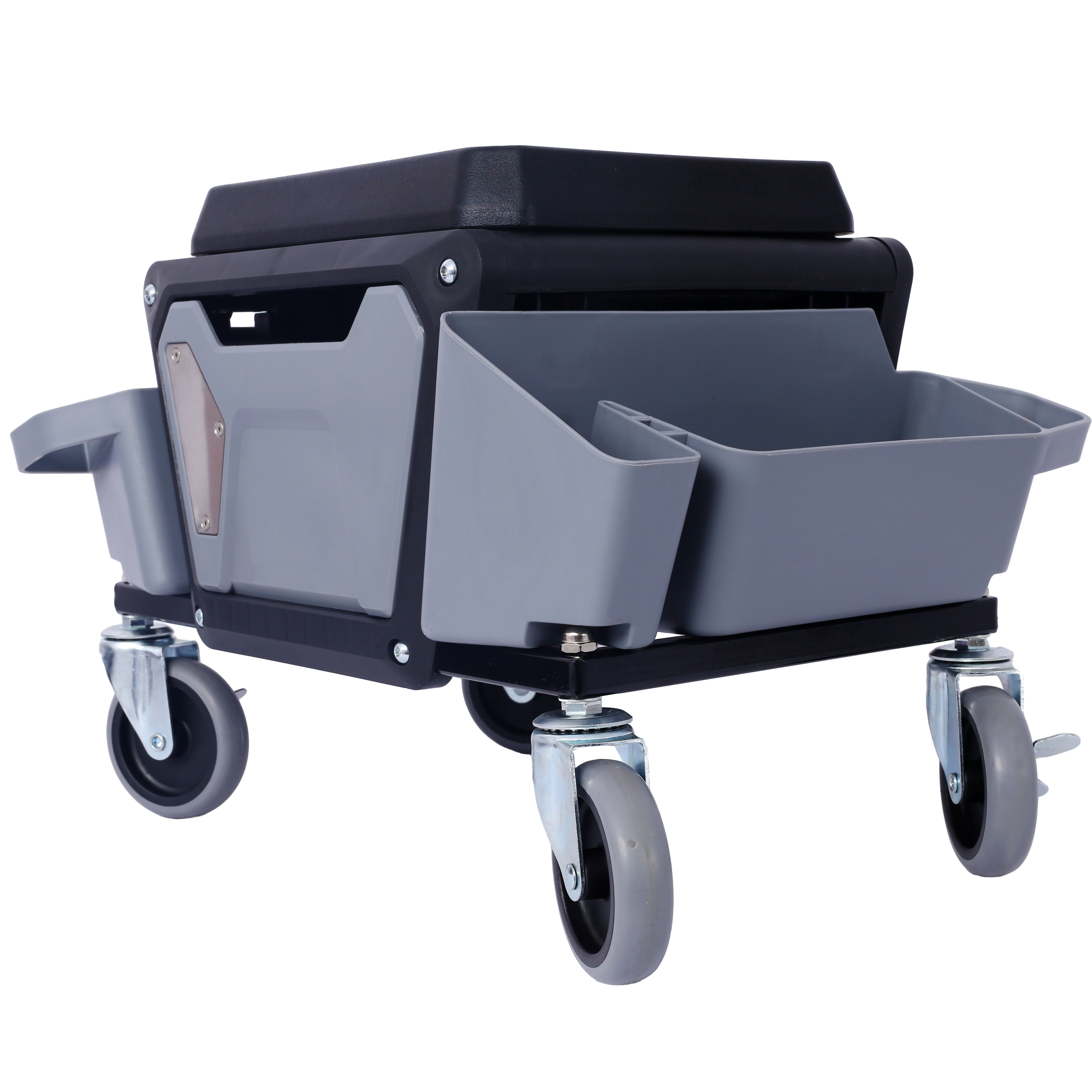 Heavy Duty Mechanic Stool with 330lbs Load Capability, Garage Stool with Wheels view 5