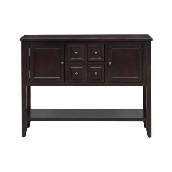 Cambridge Series  Ample Storage Vintage Console Table with Four Small Drawers and Bottom Shelf for Living Rooms, Entrances and Kitchens