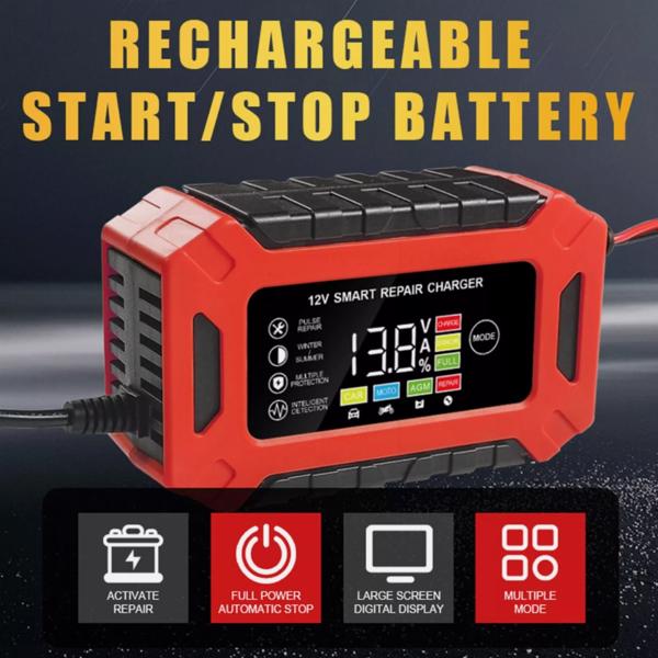 12V 6A Car Battery Charger Fast Charger Automatic Smart Pulse Repair AGM/GEL UK