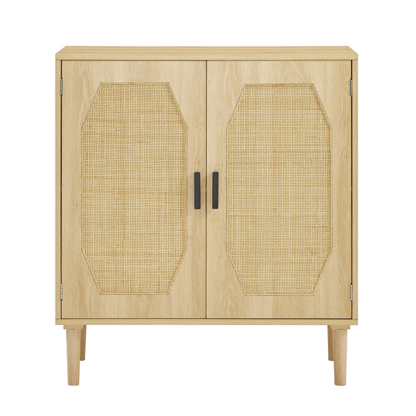 Kitchen storage cabinets with rattan decorative doors, buffets, wine cabinets, dining rooms, hallways, cabinet console tables, Natural, 31.5''W X 15.8''D X 34.6"H.