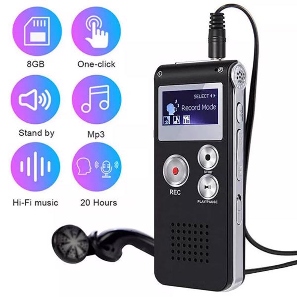 Digital Voice Recorder Dictaphone Audio Sound Recorder Mini Small Spy Lecture