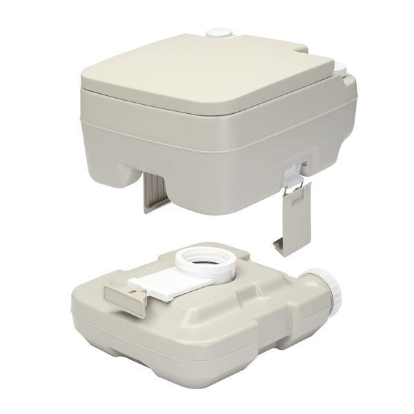 10L Portable Removable Flush Toilet with Double Outlet