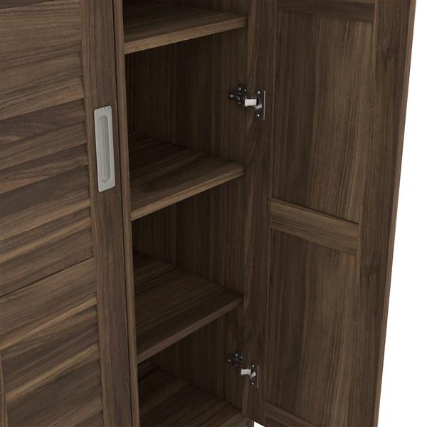 3-Door Shutter Wardrobe with shelves, Walnut