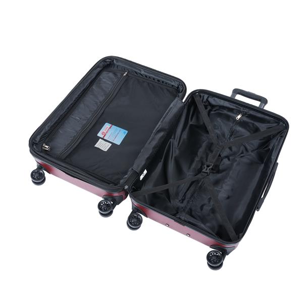 Luggage Sets New Model Expandable ABS+PC 3 Piece Sets with Spinner Wheels Lightweight TSA Lock (20/24/28), Red