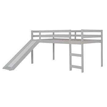 Loft Bed with Slide, Multifunctional Design, Twin (Gray)