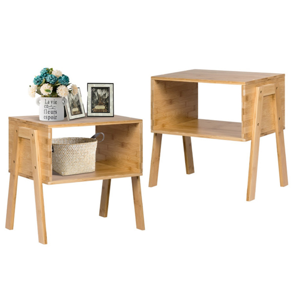 2 bamboo bedside tables, side table and coffee table