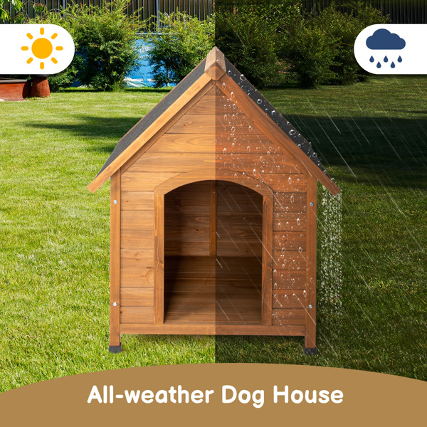 Outdoor Dog House, Waterproof Puppy Shelter Indoor Doghouse with Elevated Floor