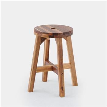 Acacia Wood Stool Round Top Chairs Best Ideas End Tables For Sofas Sub-stool for Living Room Bedside Strong Weight Capacity Upto 250 LBS, Natural Color