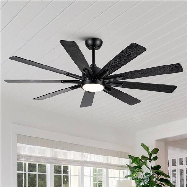 Mordern Farmhouse 62 In Black Ceiling Fan with Remote Control