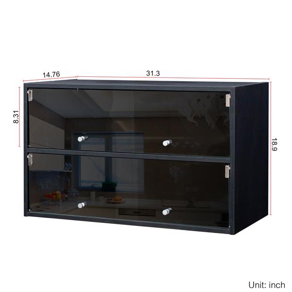 Black Glass Door Shoe Box Shoe Storage Cabinet  With RGB Led Light