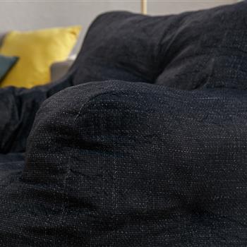 010-Soft Velvet Fabric Bean Bag Chair Filled With Memory Sponge,Dark Gray