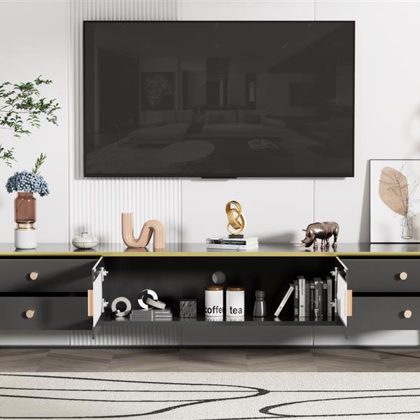 TV Stand for 65+ Inch TV, Entertainment Center TV Media Console Table, Modern TV Stand with Storage, TV Console Cabinet Furniture for Living Room