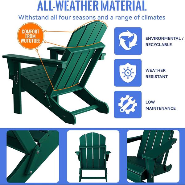 Folding Adirondack Chair, Relaxing Stackable Arm Rest Ernomic HDPE All-Weather Adirondack Chair